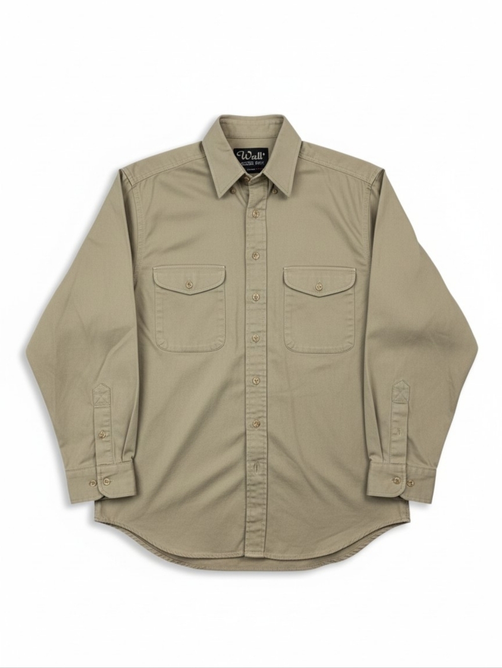 Walls Western Wear | Men's Tan Long Sleeve Button Down Work Shirt
